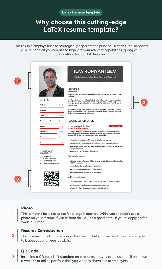 Contoh template resume terbaik di LaTeX