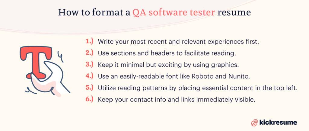 cara memformat resume penguji perangkat lunak qa